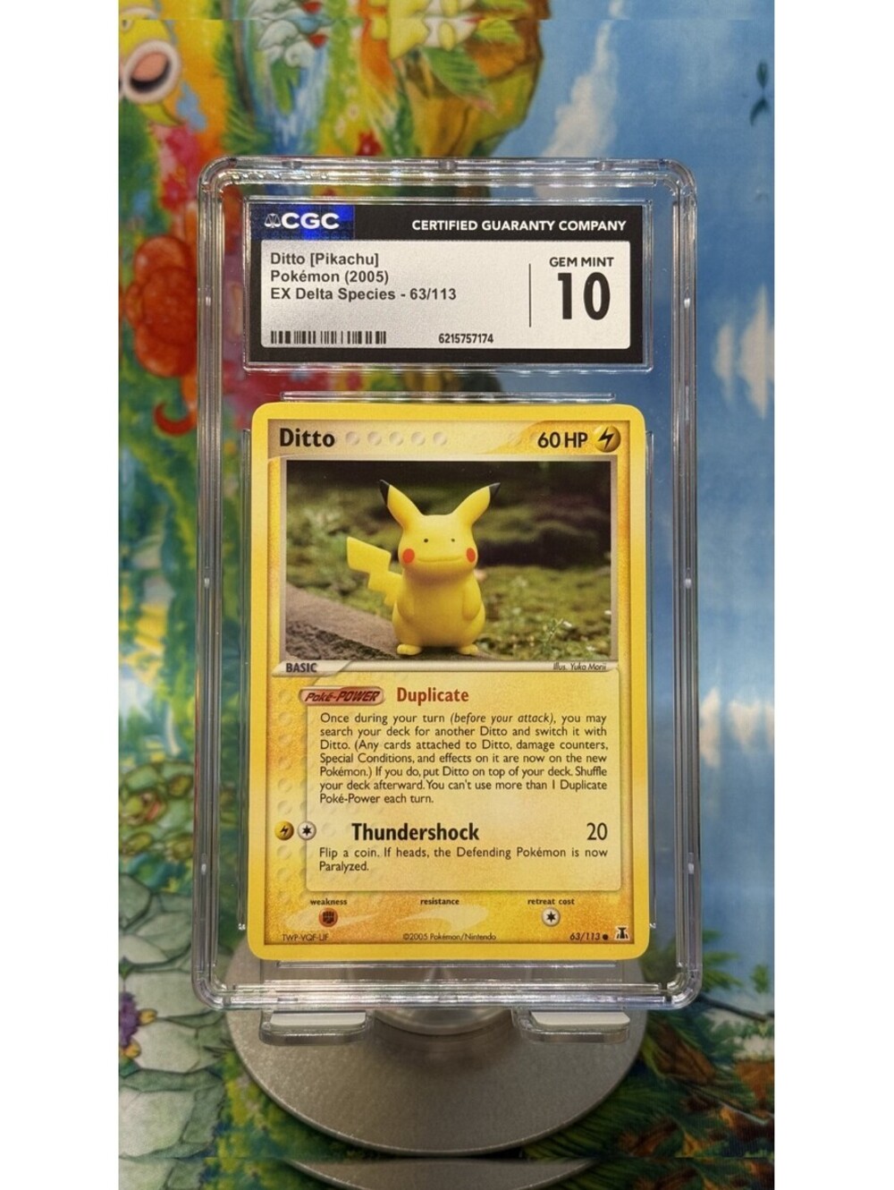 Ditto Pikachu EX Delta Species 63/113 2005 CGC 10